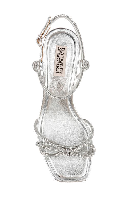 Shop Badgley Mischka Collection Dandelion Ankle Strap Sandal In Silver Leather