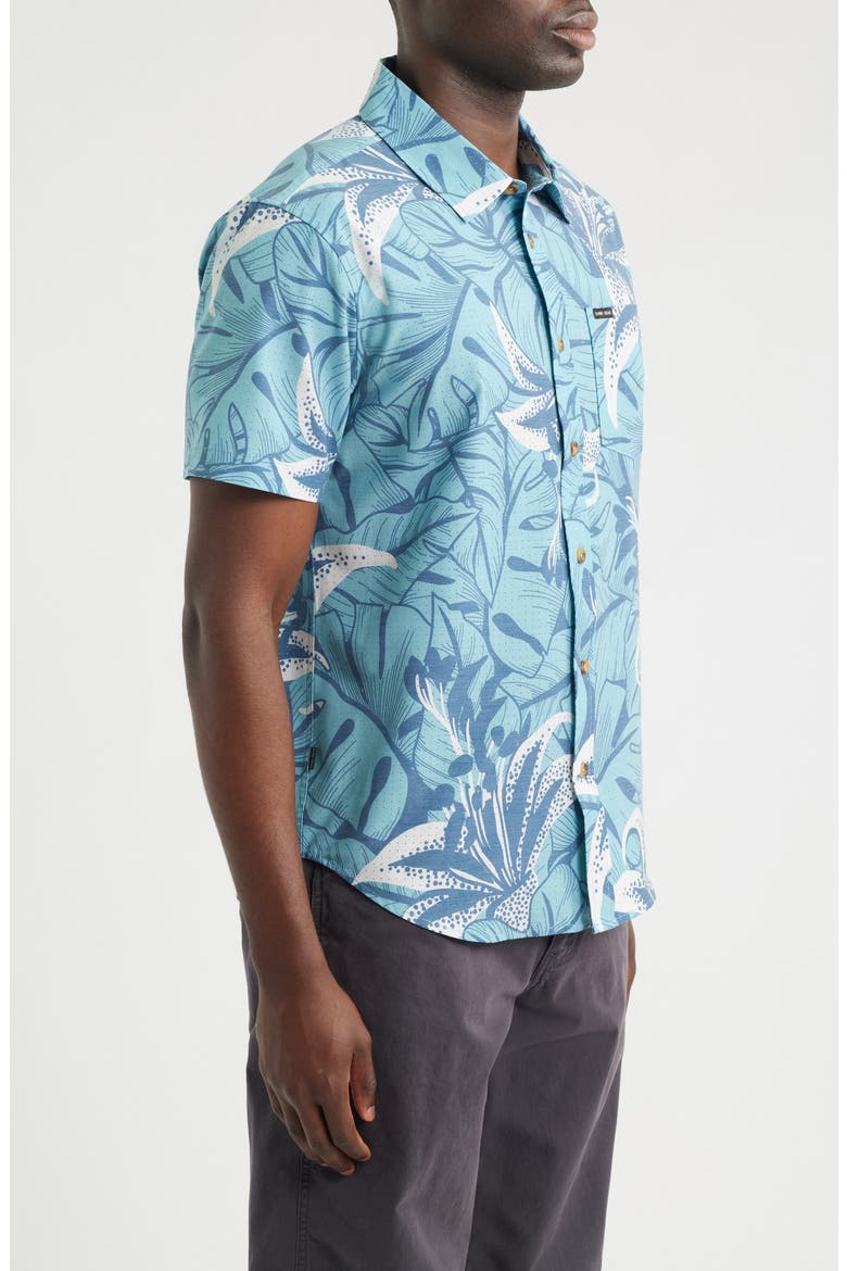 Webster Floral Short Sleeve Cotton Buttion-Up Shirt, Alternate, color, BLUE