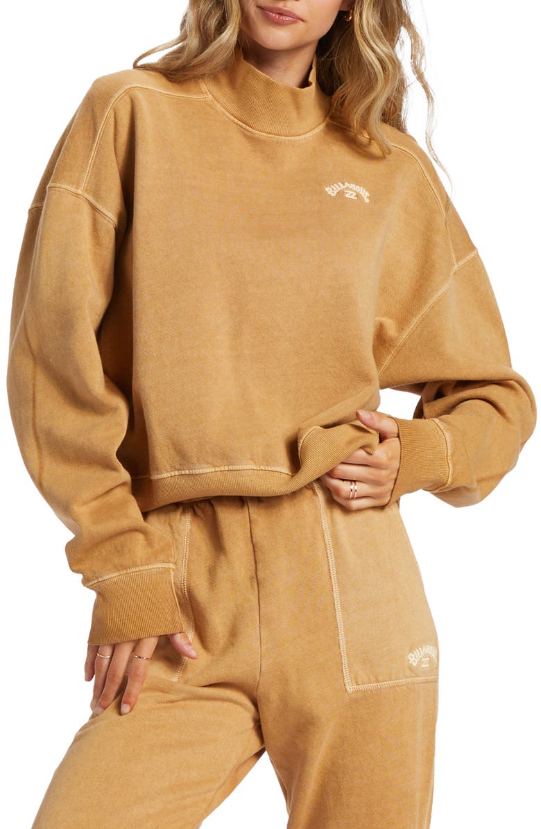 Billabong Chill Weekend Oversize Mock Neck Sweatshirt, Main, color,
