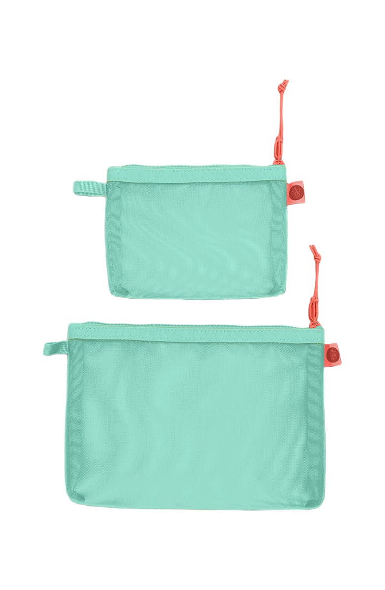 Baboon to the Moon Monomesh Pouch Set, Main, color, Aqua Drift