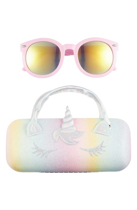 Kids
 Round Sunglasses 
Ombré Unicorn Case Set
