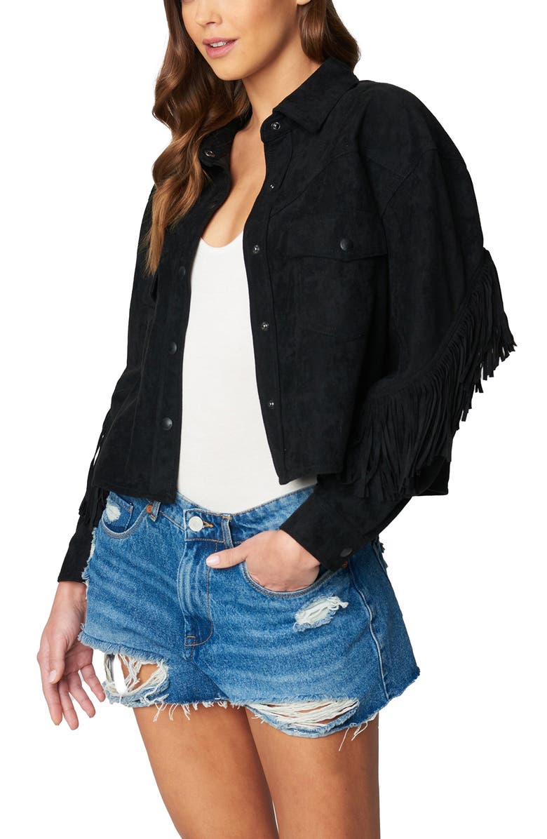 BLANKNYC Faux Suede Fringe Jacket, Alternate, color,