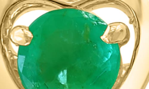 Effy Round Emerald Heart Stud Earrings In Gray