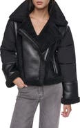 DKNY Puff-Sleeve Faux Shearling Jacket
