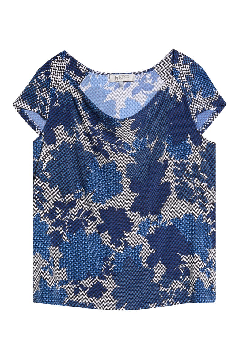 Floral Cowl Neck Cap Sleeve Top, Main, color, VANILLA ICE MULTI