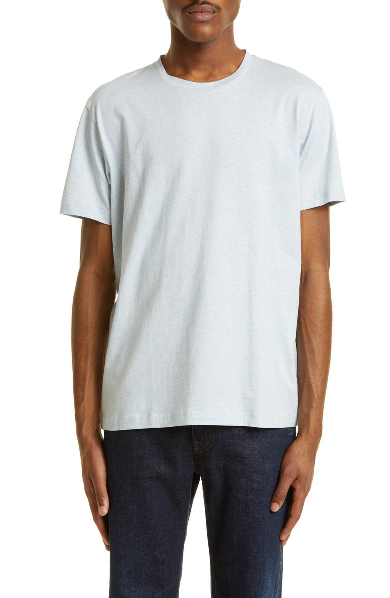 Sunspel Crewneck T-Shirt, Main, color, Pastel Blue Melange