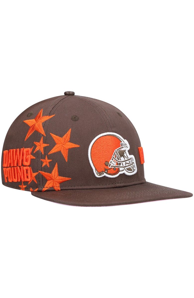 PRO STANDARD Men's Pro Standard Cleveland Browns Brown Stars Snapback Hat, Main, color, 