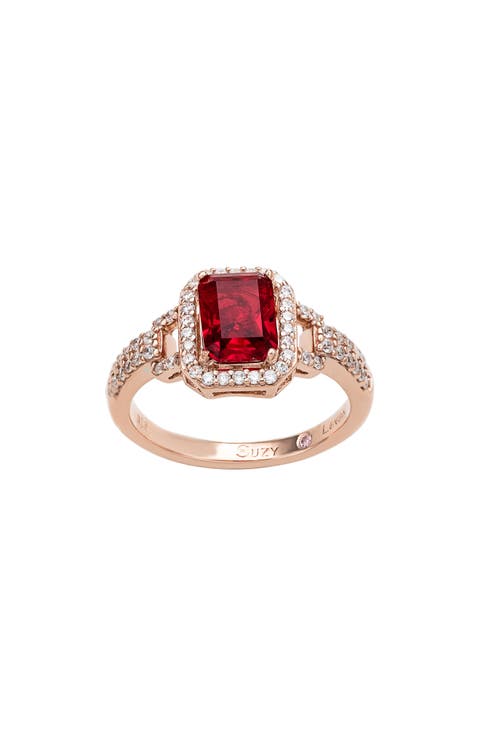 Emerald Cut Halo Ring