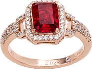 SUZY LEVIAN Emerald Cut Halo Ring