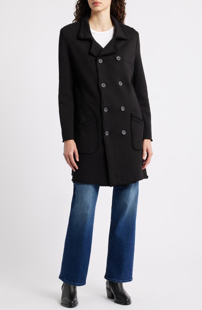 Frank & Eileen Tipperary Fringe Detail Cotton Coat, Alternate, color, Black