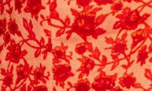 Free People Faye Printed Top In Washed Red Combo