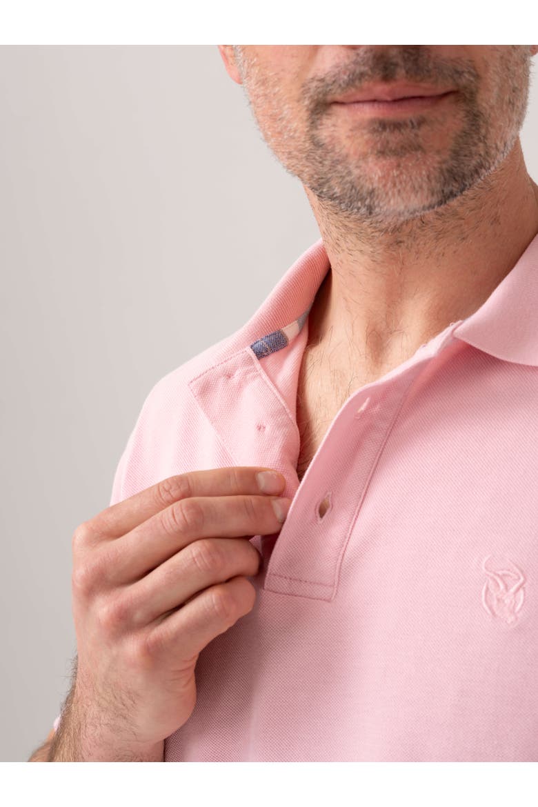 Piqué Cotton Short Sleeve Polo Shirt, Alternate, color, Pink