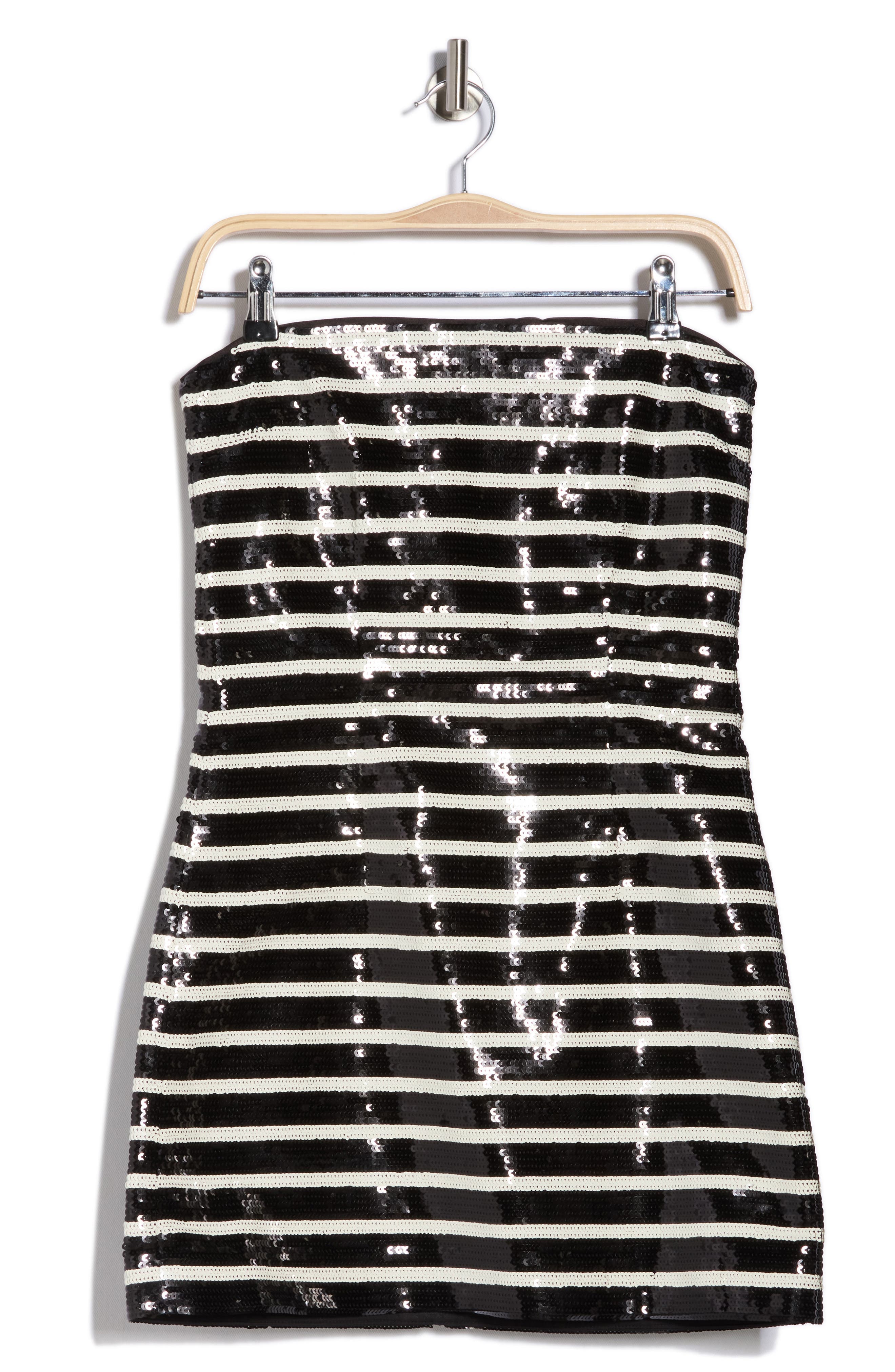 Veronica Beard Cala Stripe Sequin Strapless Minidress