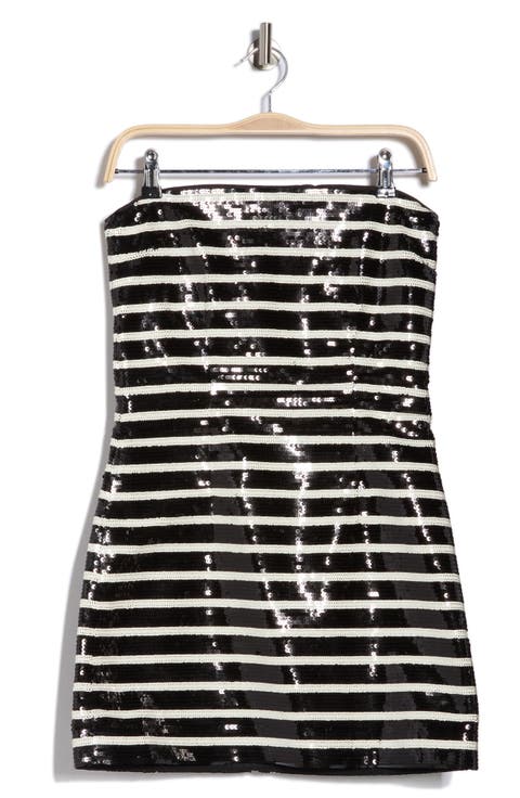 Cala Stripe Sequin Strapless Minidress
