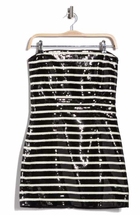 Veronica Beard Cala Stripe Sequin Strapless Minidress