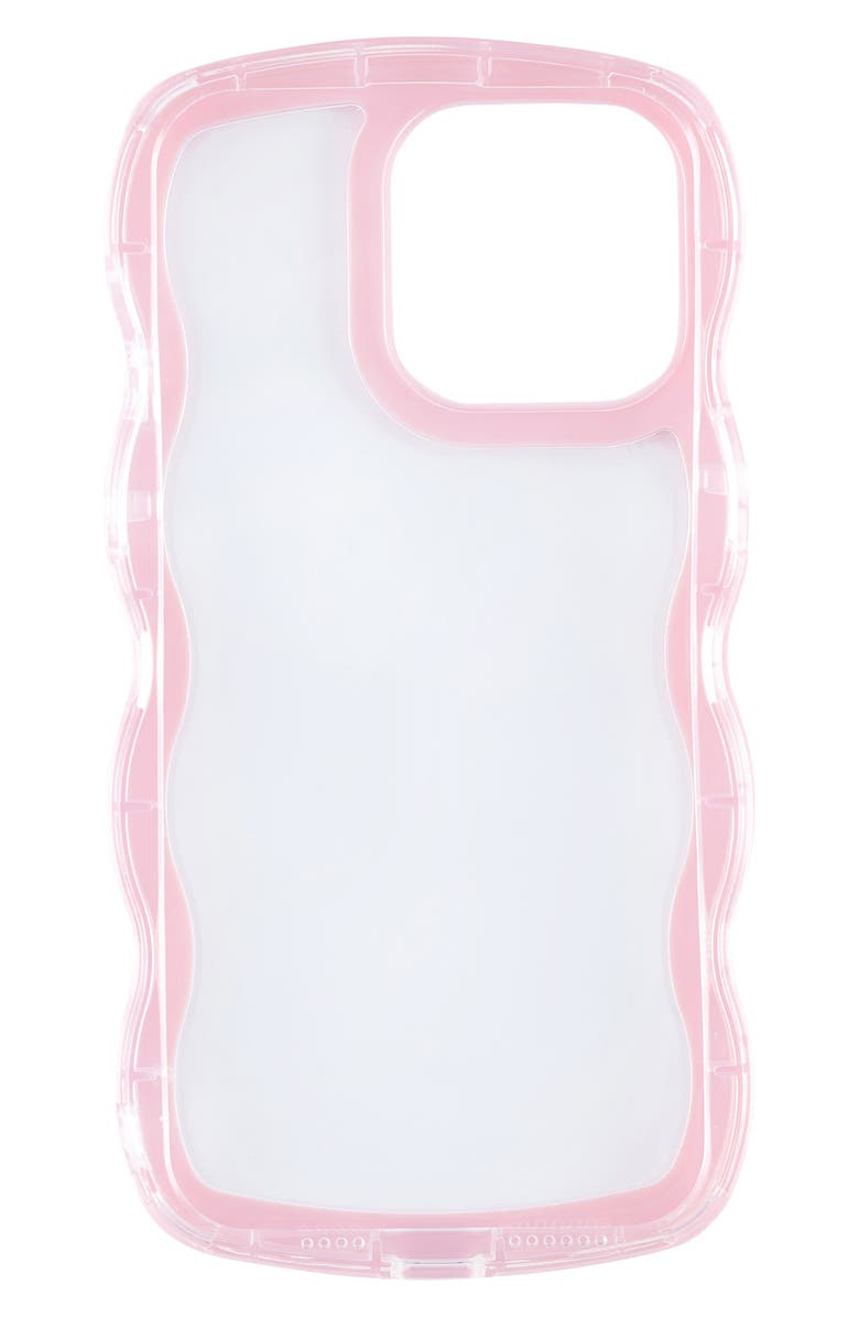 Auramma Pink Wavy Bumper iPhone 14 Pro Max Case, Alternate, color, Baby Pink