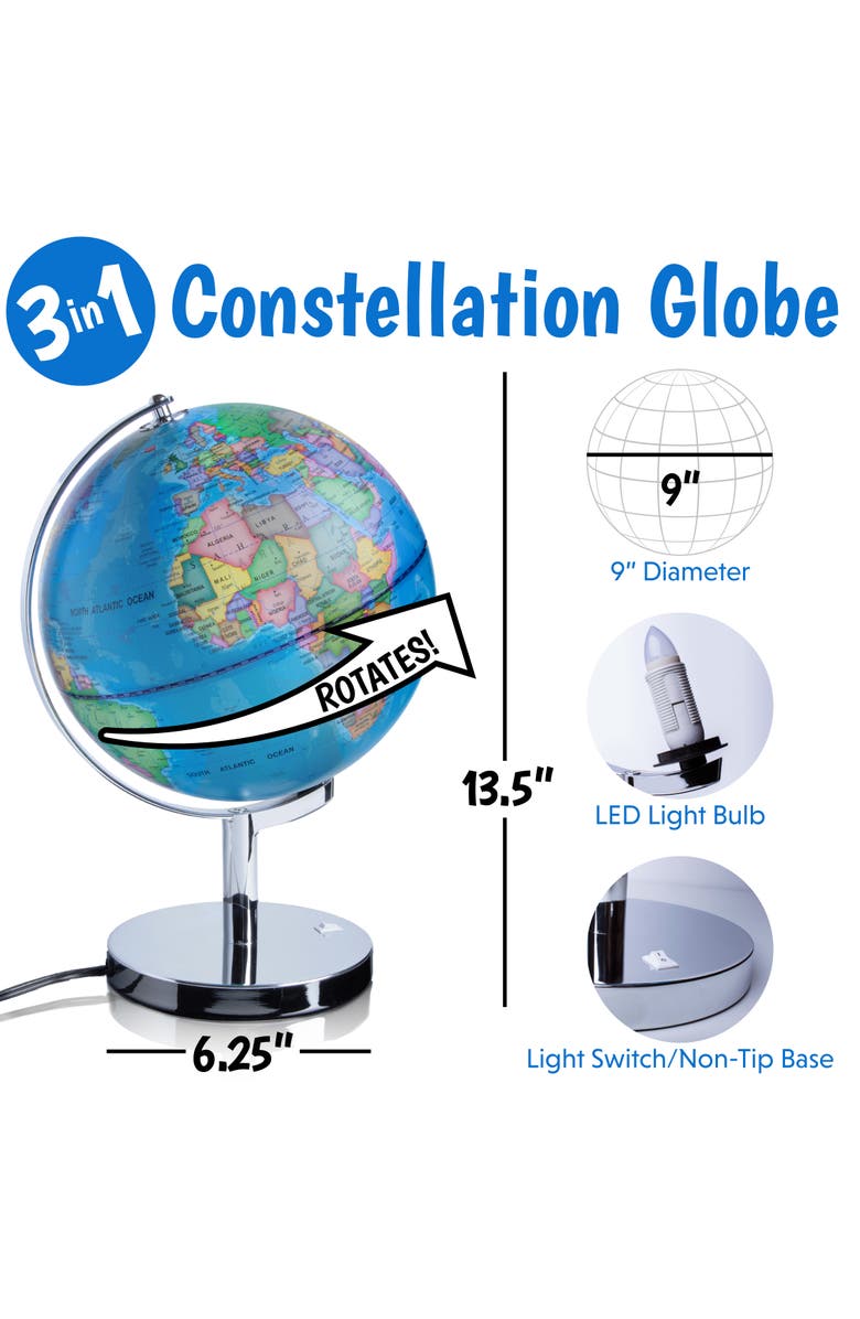 USA Toyz Illuminated Globe of the World with Stand - 9 Diameter, Alternate, color, Multi Color