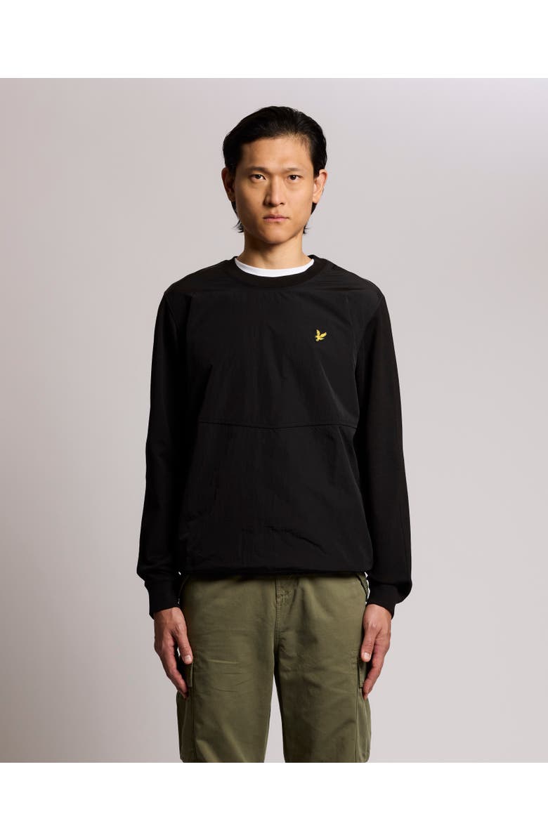 Lyle & Scott Half Raglan Hybrid Long Sweatshirt, Main, color, Jet Black