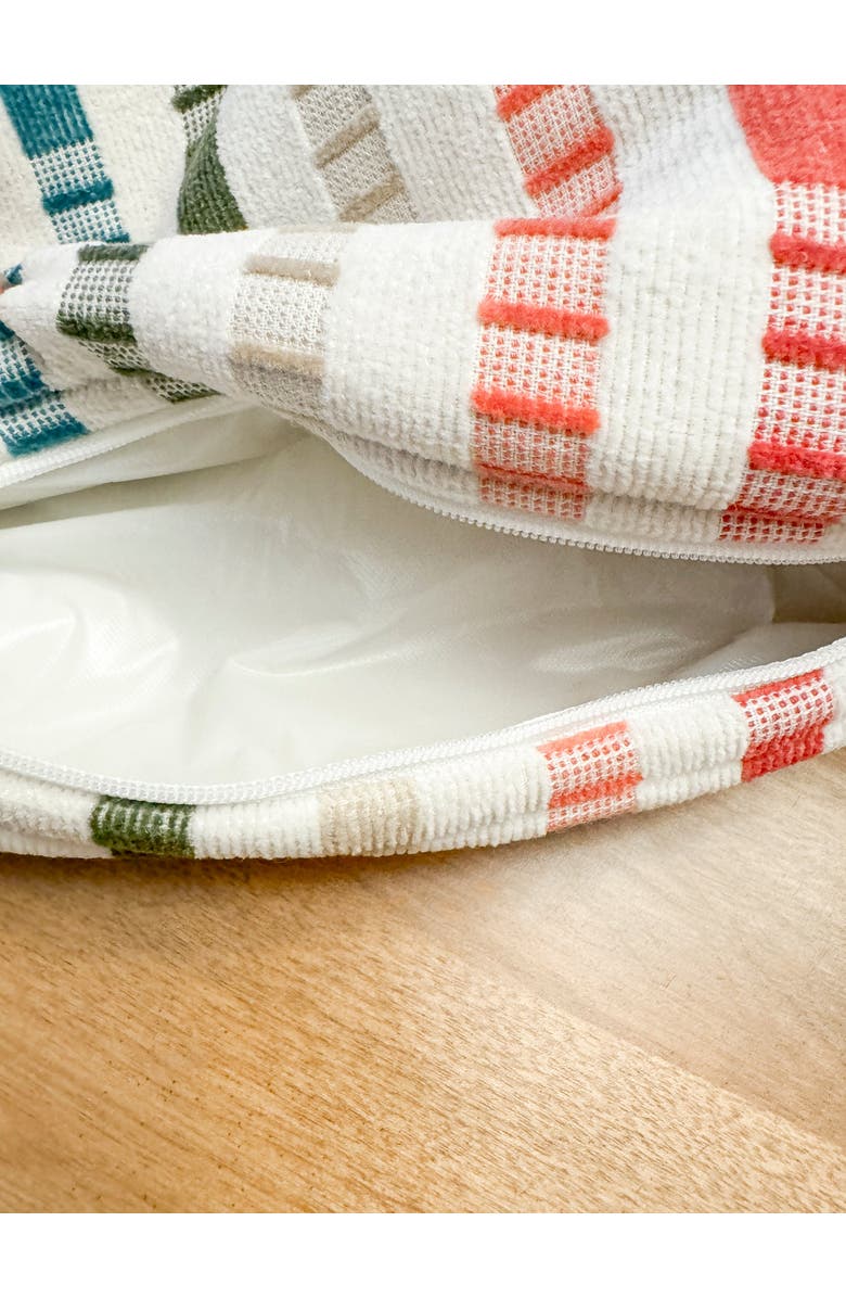 Anaya Rainbow Striped Cotton Beach Towel Pouch, Alternate, color, Rainbow