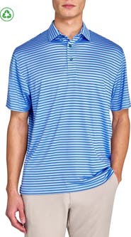 CONSTRUCT Regular Fit Stripes Recycled Performance Golf Polo