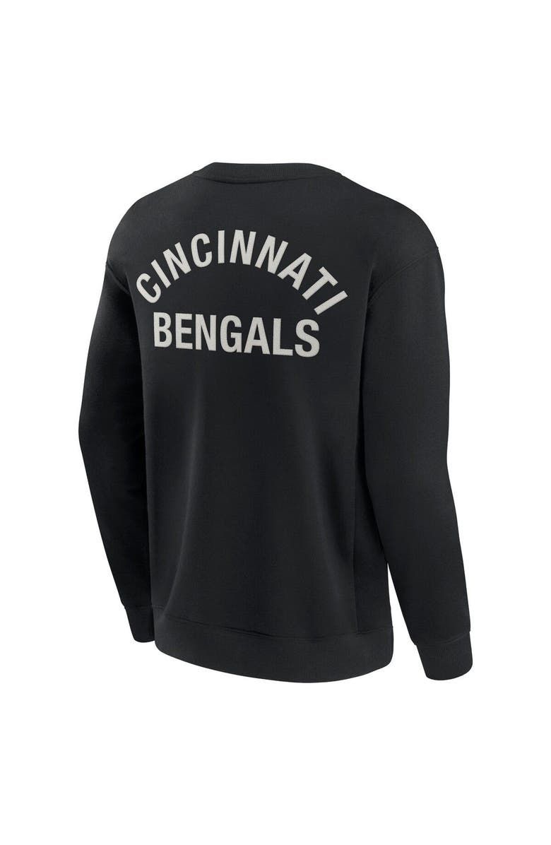 Fanatics Signature Unisex Fanatics Signature Black Cincinnati Bengals Super Soft Pullover Crew Sweatshirt, Alternate, color, Black
