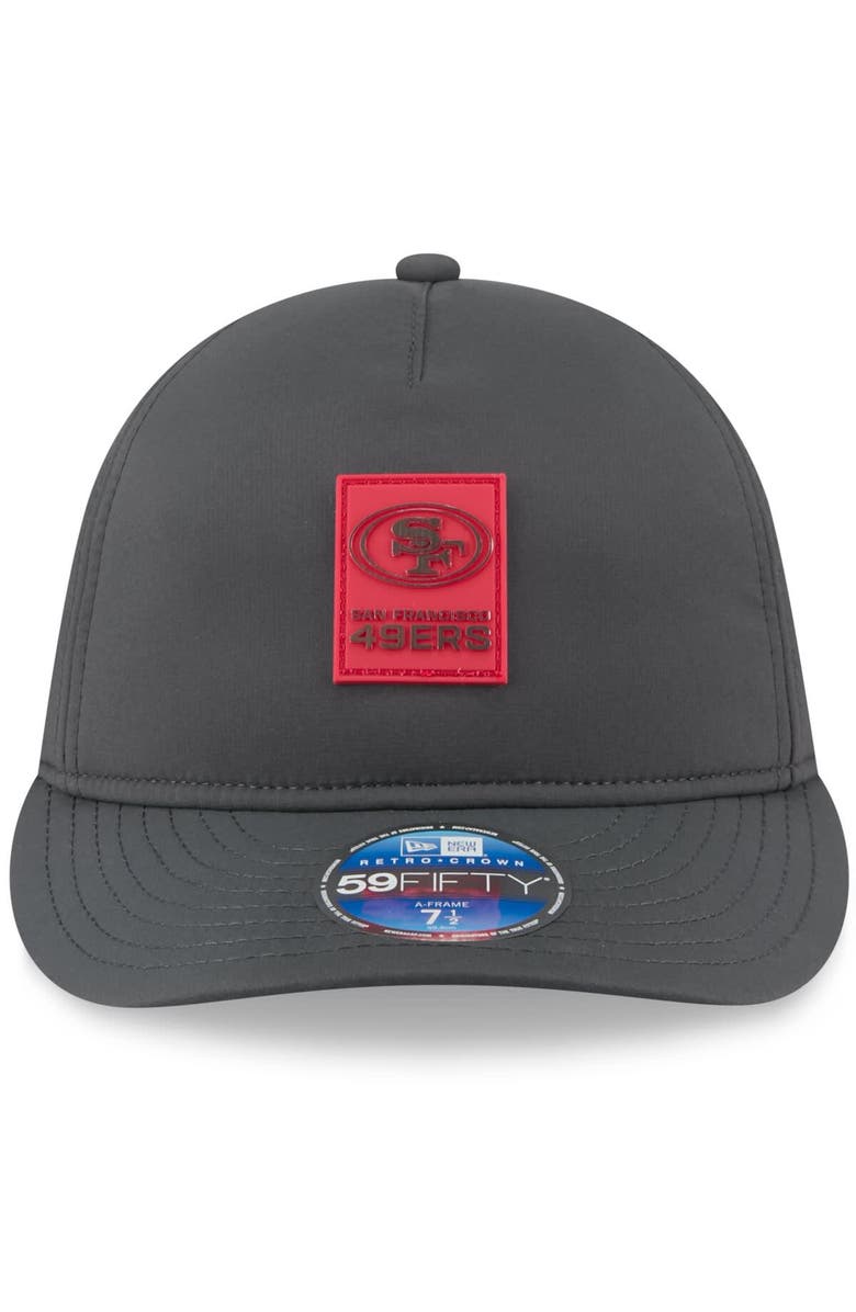New Era Men's New Era Charcoal San Francisco 49ers 2025 Sideline Cold Weather Retro Crown 59FIFTY Fitted Hat, Alternate, color, 