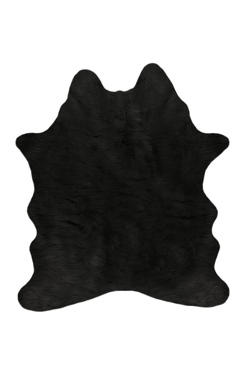 LUXE Faux Fur Throw 5.25' X 7.5' - Black, Main, color, Black