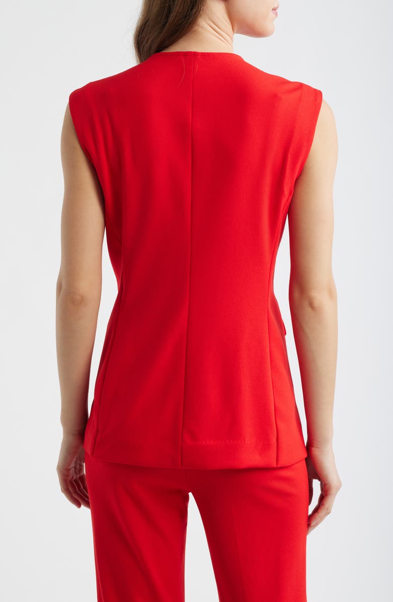 Anne Klein Collarless Vest, Alternate, color, Begonia Red