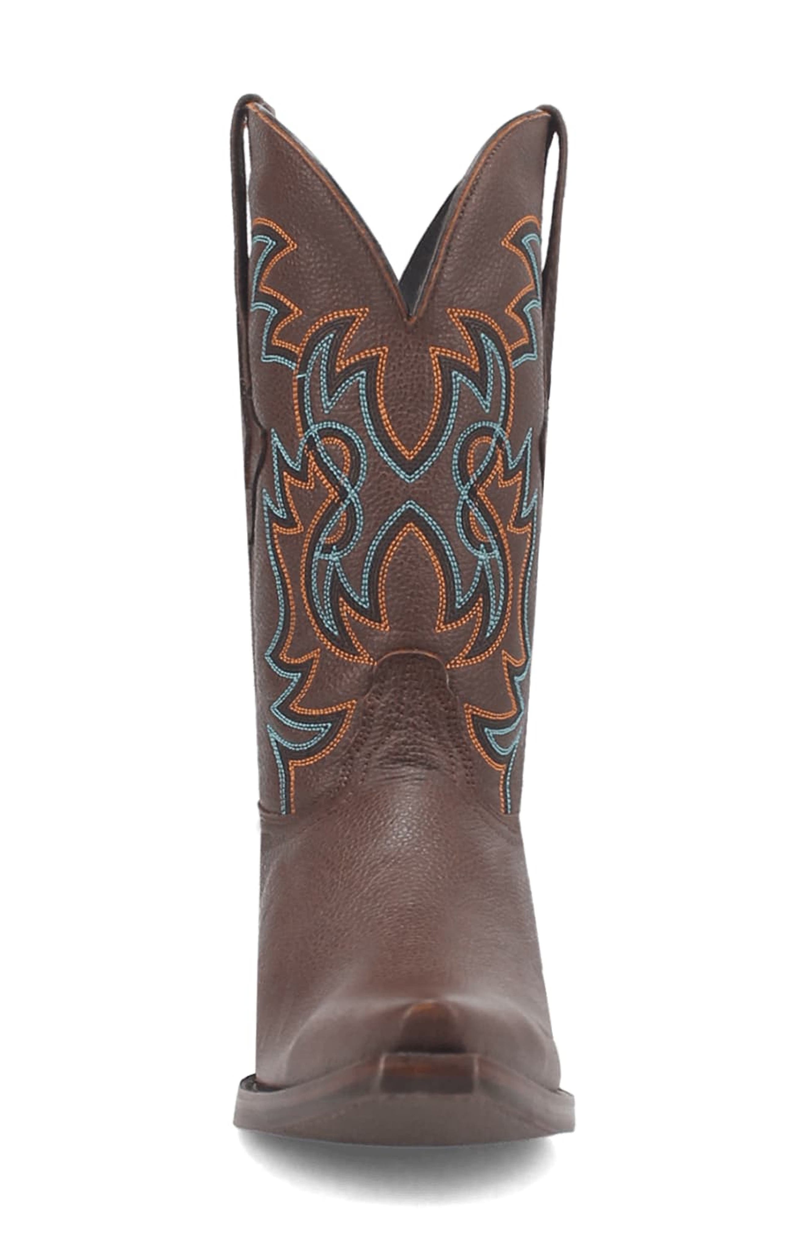 Dingo Gold Rush Pebbled Leather Cowboy Boot, Alternate, color, Brown