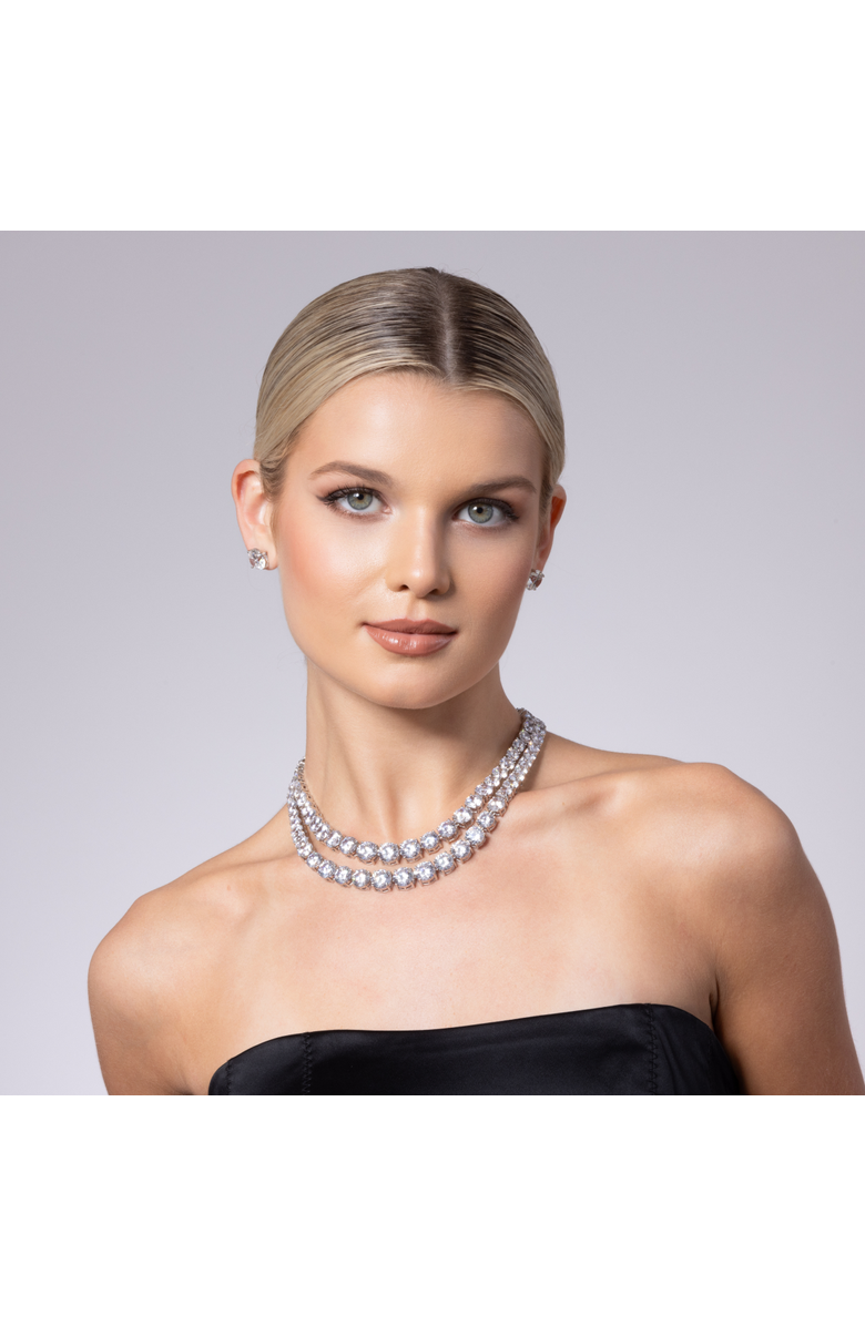 Anna Zuckerman Just Like Diamonds Only Better Studs 14 Carats, Alternate, color, Platinum