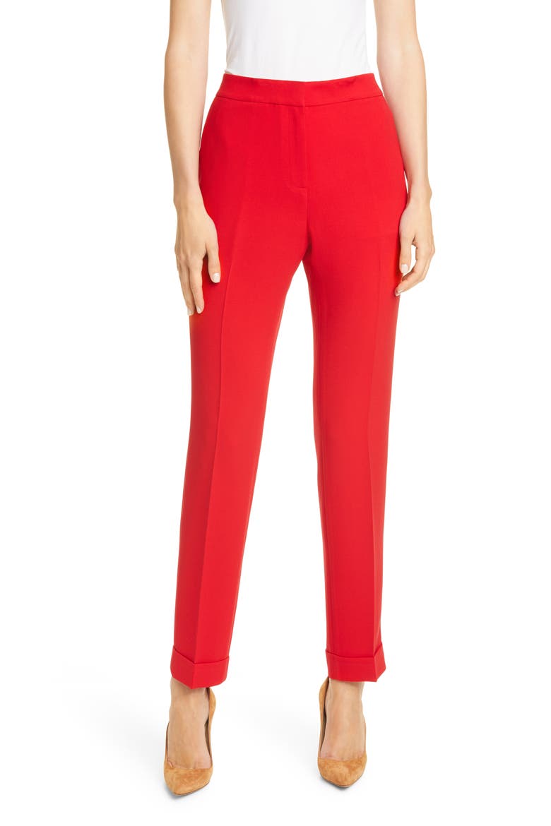 Clinton Cuffed Pants, Main, color, RED CURRANT