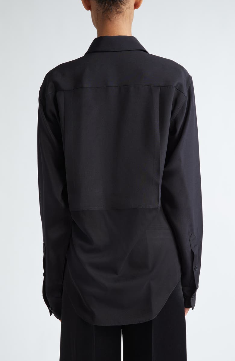 Peter Do Mixed Media Button-Up Shirt, Alternate, color, 