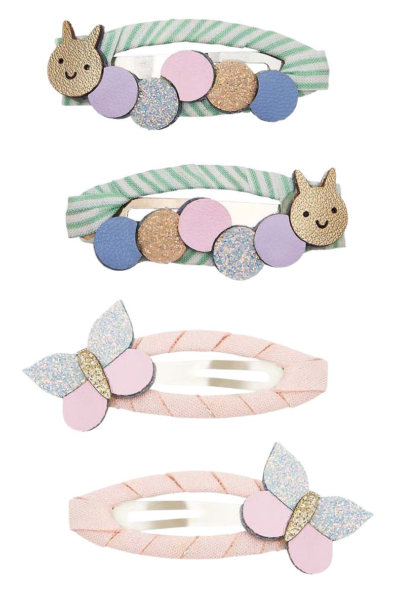 Kids' Hungry Caterpillar Set of 4 Clic Clacs Hair Clips, Main, color, PINK