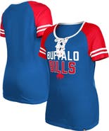 New Era Women's New Era Royal Buffalo Bills Throwback Raglan Lace-Up T-Shirt