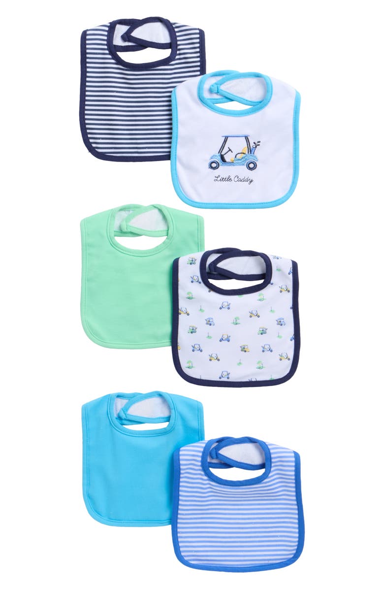 Little Me 6-Pack Assorted Little Candy Bibs, Main, color, Blue Multi