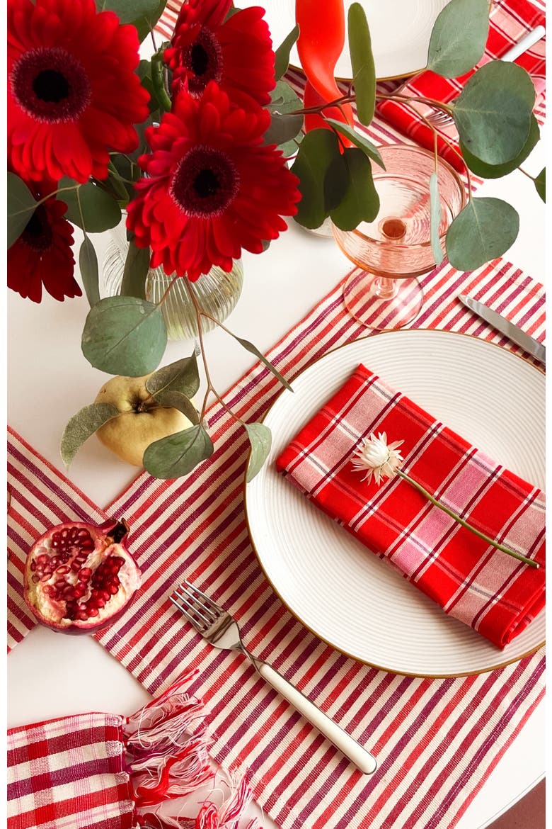 Handwoven Holly Cotton Napkin Set of 4, Alternate, color, Red Plaid
