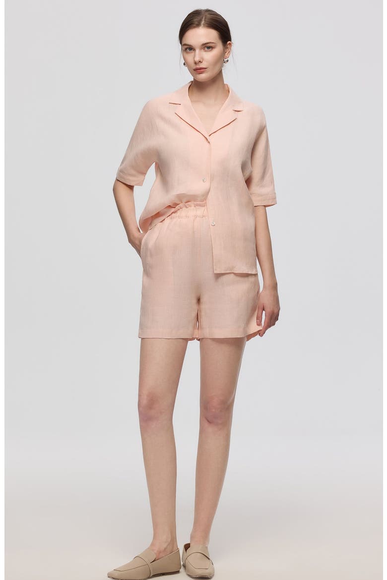 Hemp Pull-on Shorts, Main, color, Peach