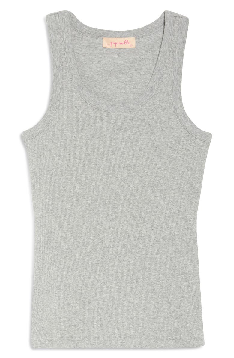 Papinelle Ribbed Shelf Bra Tank, Alternate, color, Grey