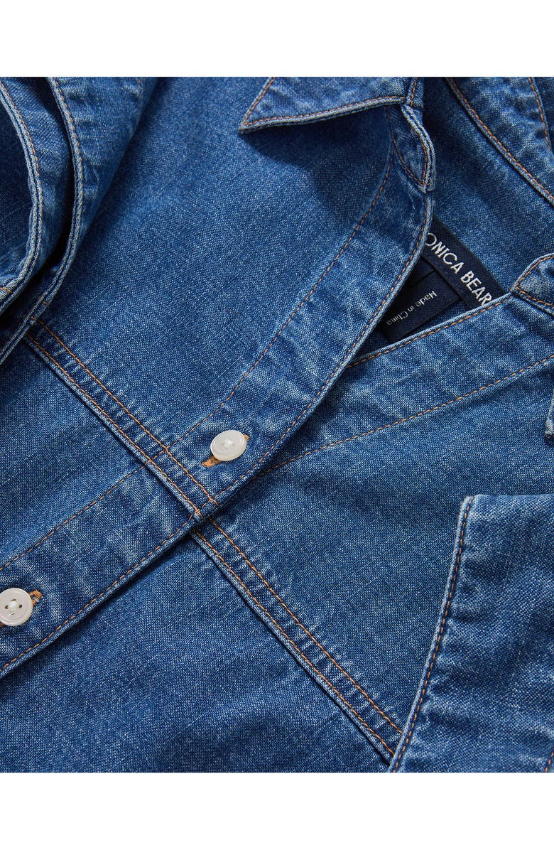 Veronica Beard Nestor Denim Button-Up Shirt, Alternate, color, Pool Party