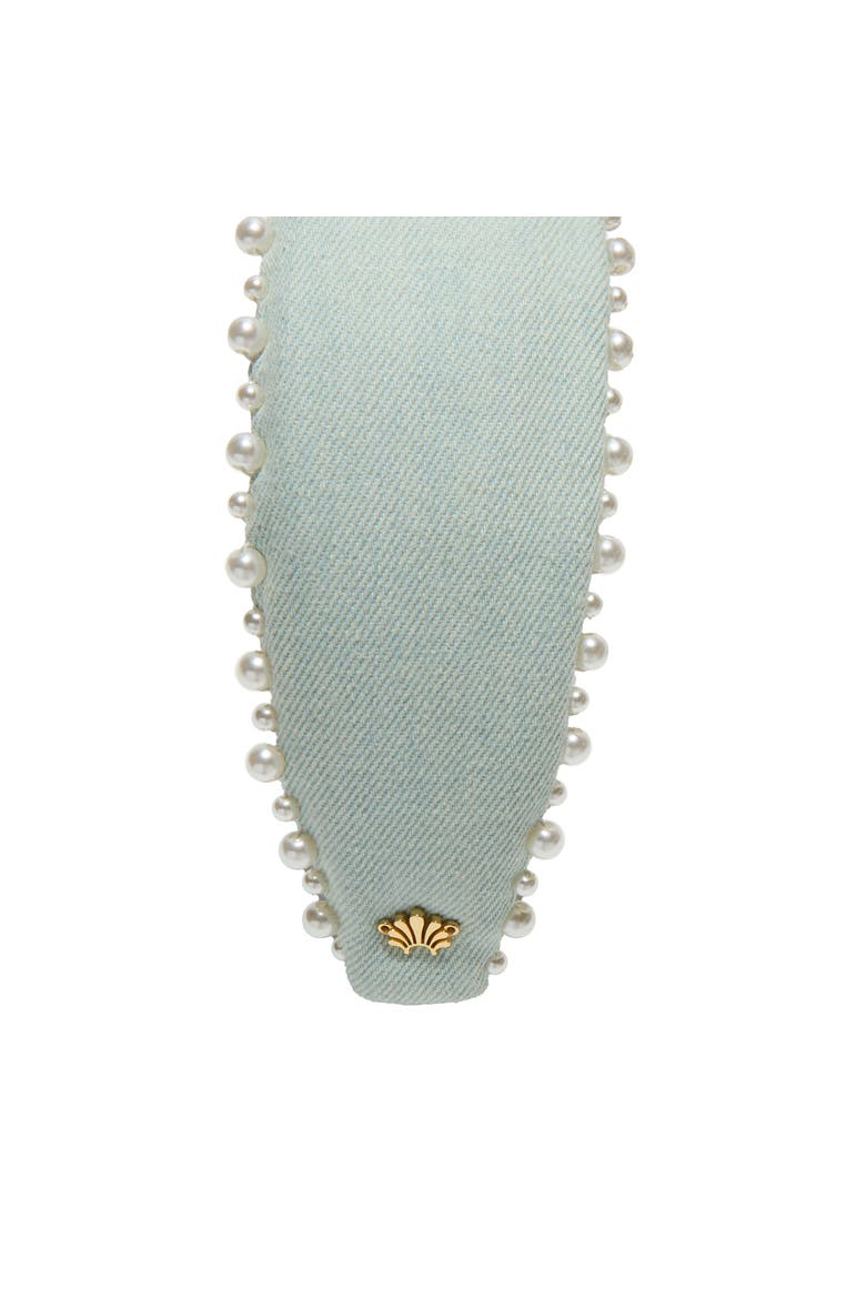 Knotted Pearl Edge Headband, Alternate, color, BLUE