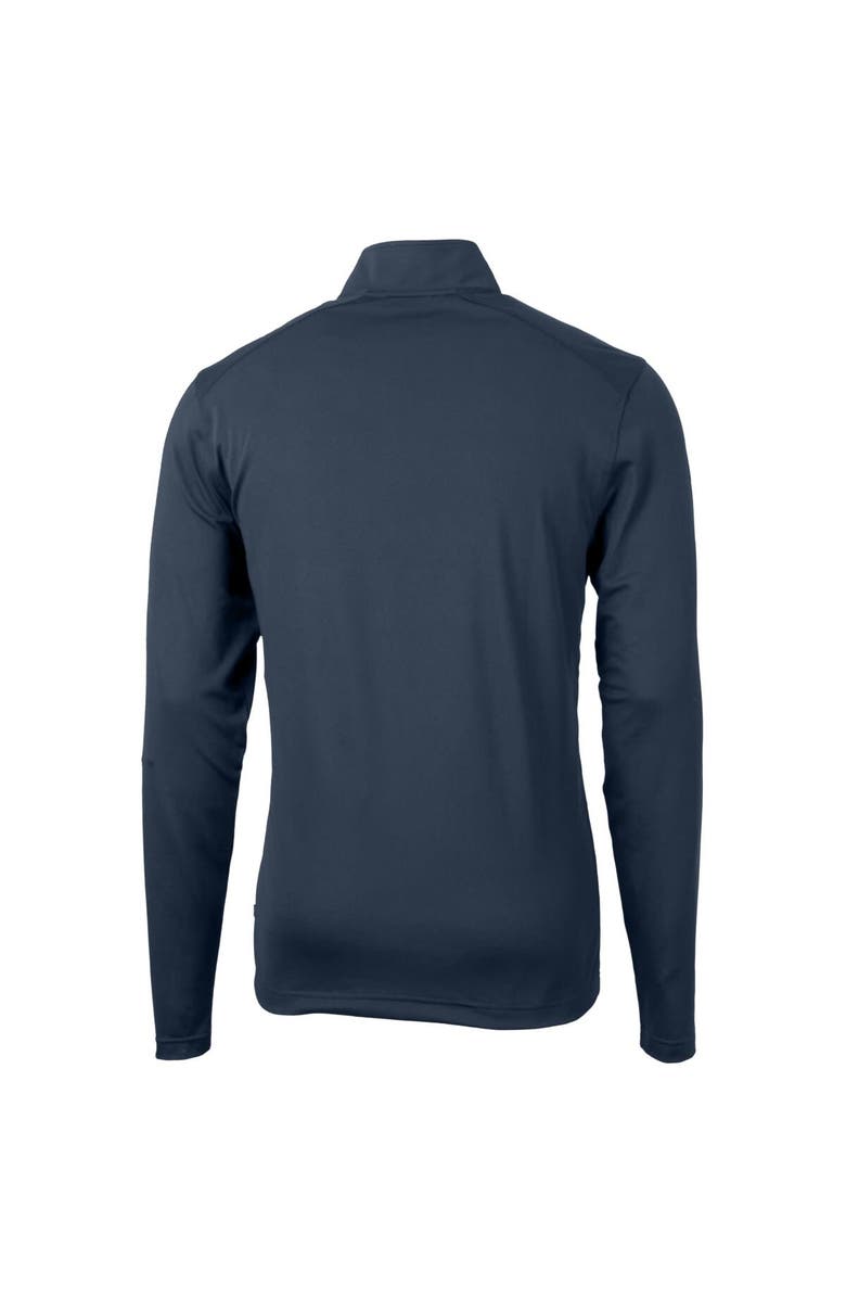 Cutter & Buck Men's Cutter & Buck Navy Gwinnett Stripers Virtue Eco Pique Recycled Quarter-Zip Pullover Top, Alternate, color, 