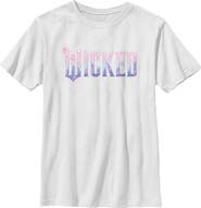 Wicked: For Good Boys Wicked For Good Floral Pink and Purple Logo T Shirt