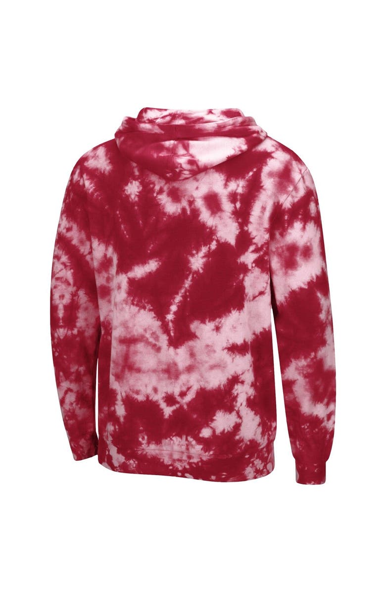 COLOSSEUM Men's Colosseum Crimson Tuskegee Golden Tigers Tie-Dye Pullover Hoodie, Alternate, color, 
