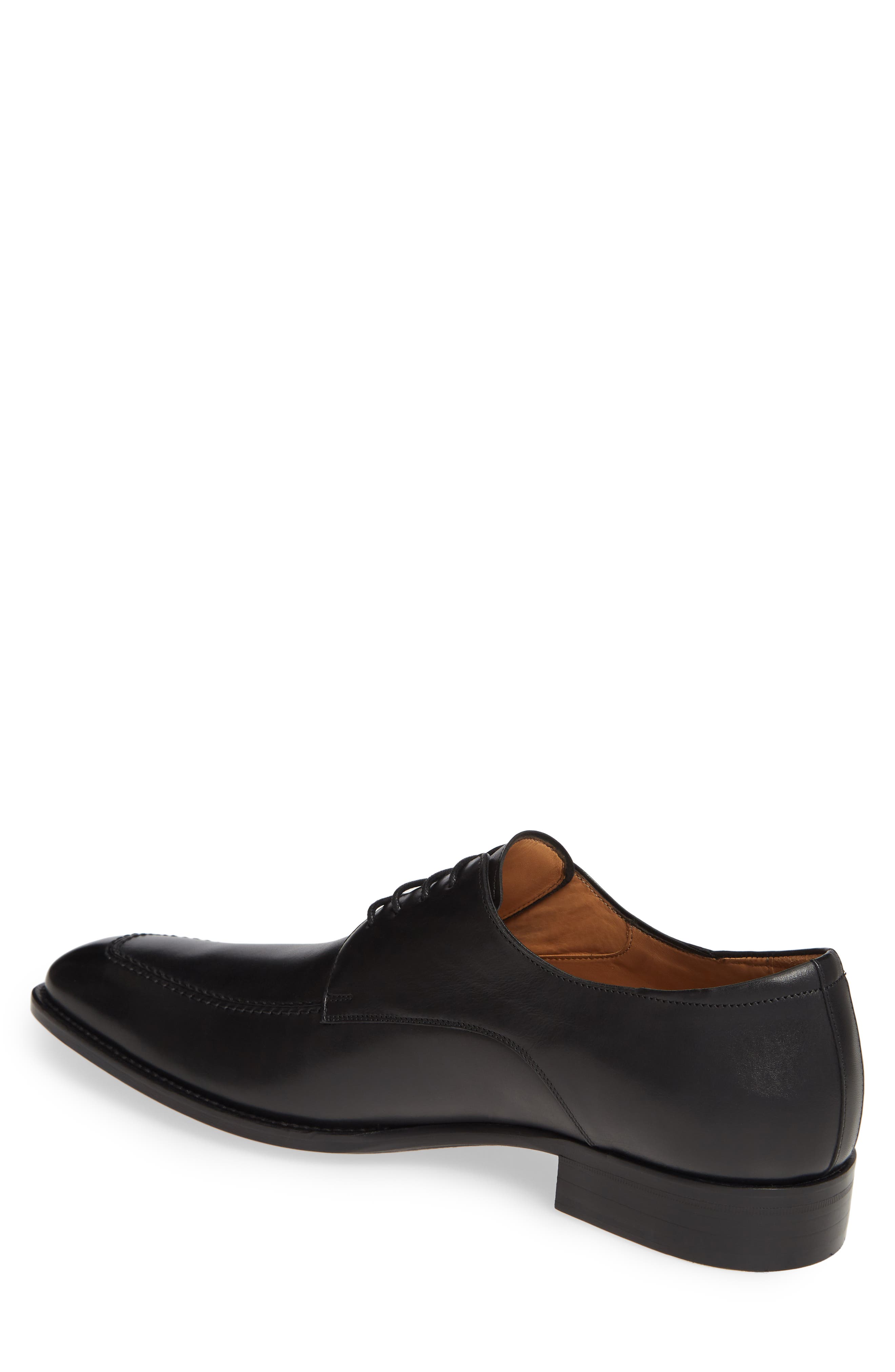 Mezlan Moc Toe Derby, Alternate, color, Black Leather
