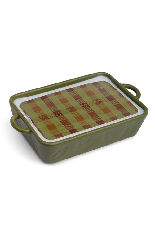 Paddywax Three-wick Soy Blend Ceramic Baking Dish Candle In Green