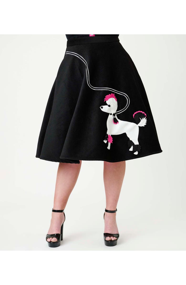 Unique Vintage High Waist Soda Shop Swing Skirt, Alternate, color, Black