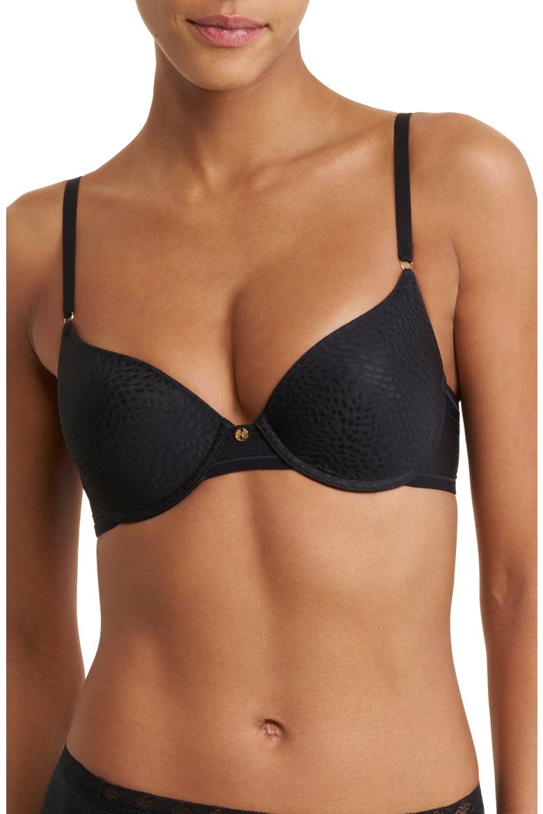 Sheer Comfort T-Shirt Bra, Main, color, BLACK