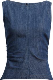 Madewell Ruched Denim Shell Top