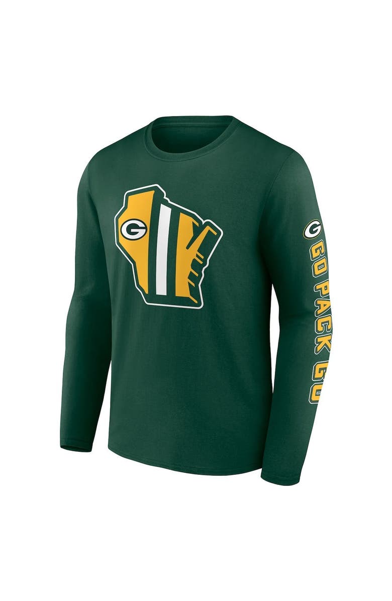 FANATICS Men's Fanatics Branded Green Green Bay Packers Hometown Collection Sweep Long Sleeve T-Shirt, Alternate, color, 