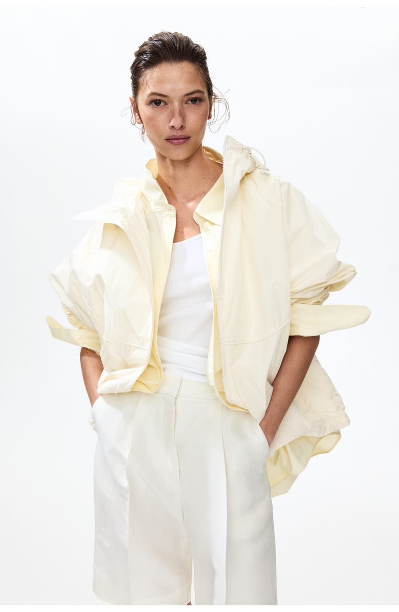 H&M Hooded Windbreaker, Alternate, color, Cream